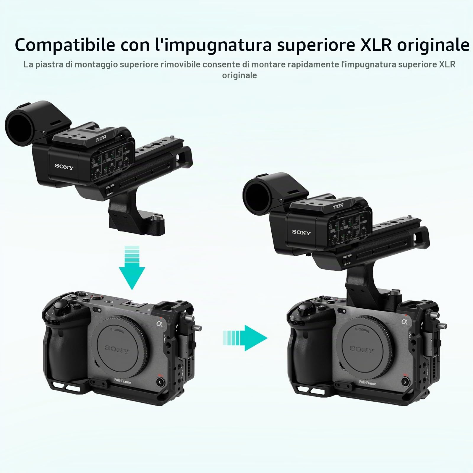 TILTA FX3 FX30 Gabbia compatibile con Sony FX3 FX30, gabbia completa per fotocamera con attacco per cavo HDMI - Nero TA-T16-FCC-B