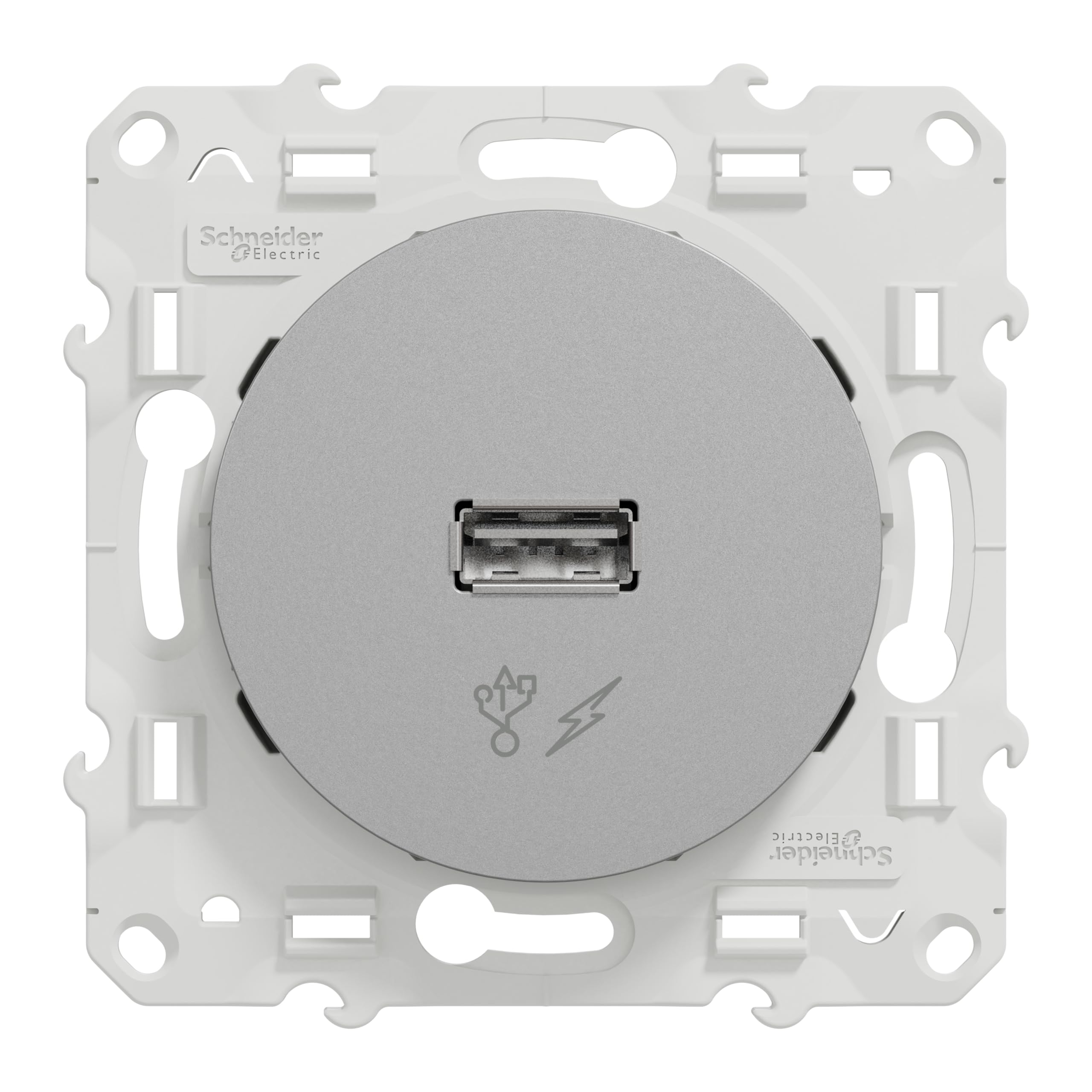Schneider Electric Odace - Chargeur USB Type A 7,5W + C 45W Forte Puissance - Blanc