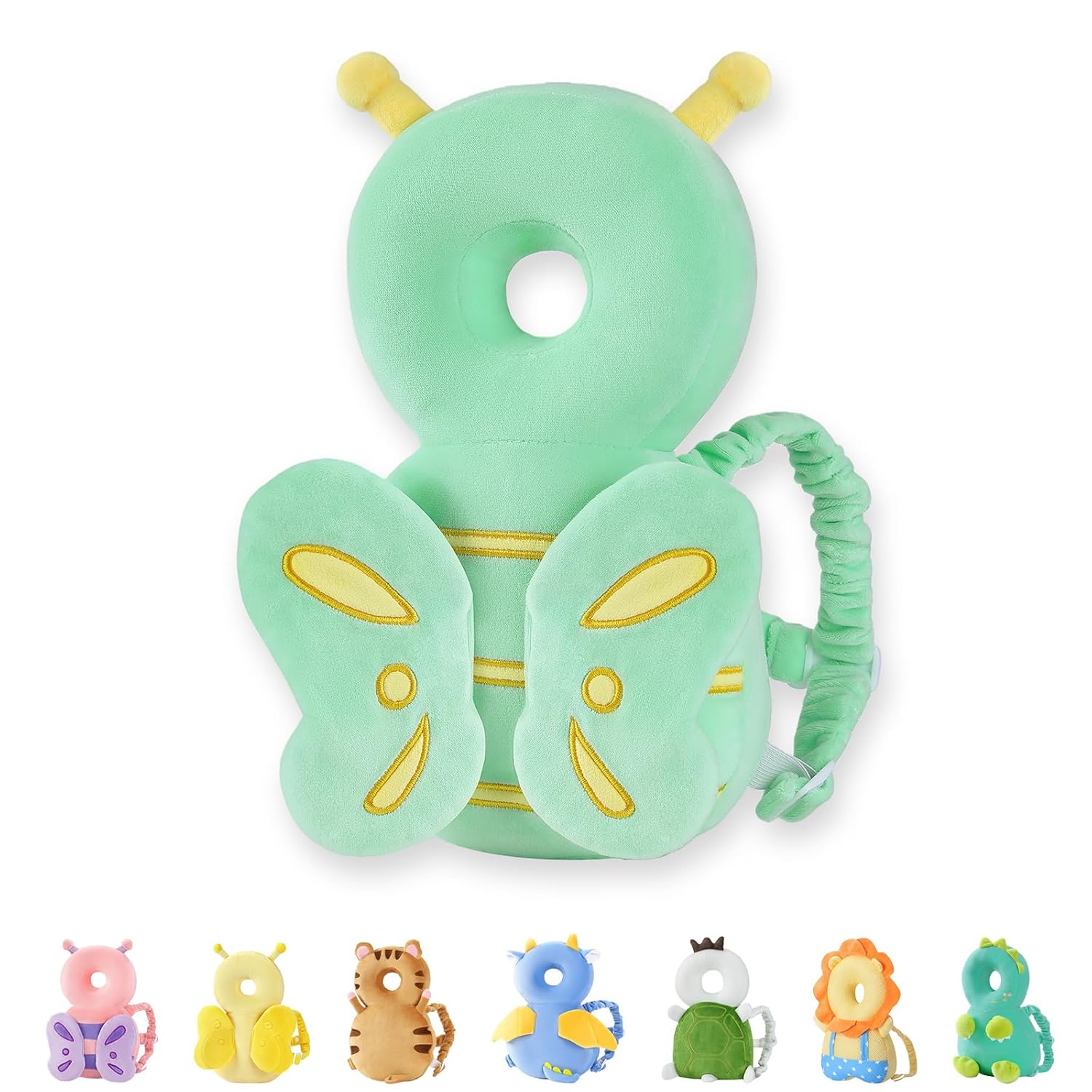 JunNeng Baby Head Protector Backpack, Toddler Walking Fall Head Protection, Green Frog