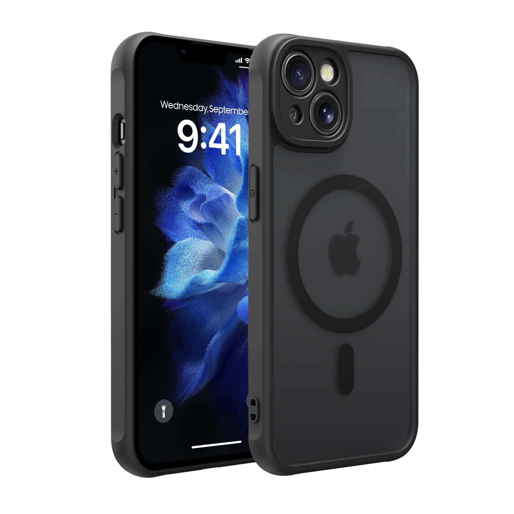 EUMADOVE iPhone 13 mini 用 ケース Magsafe対応 米軍MIL規格 半透明 ワイヤレス充電