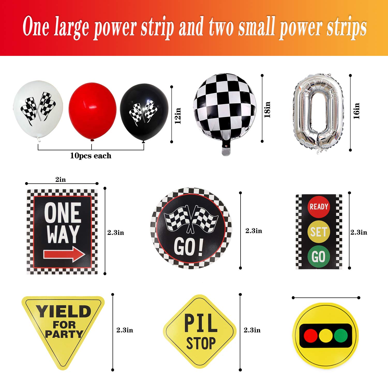 Buy 71 Pcs Two Fast Birthday Decorations, Racing Car Theme Party