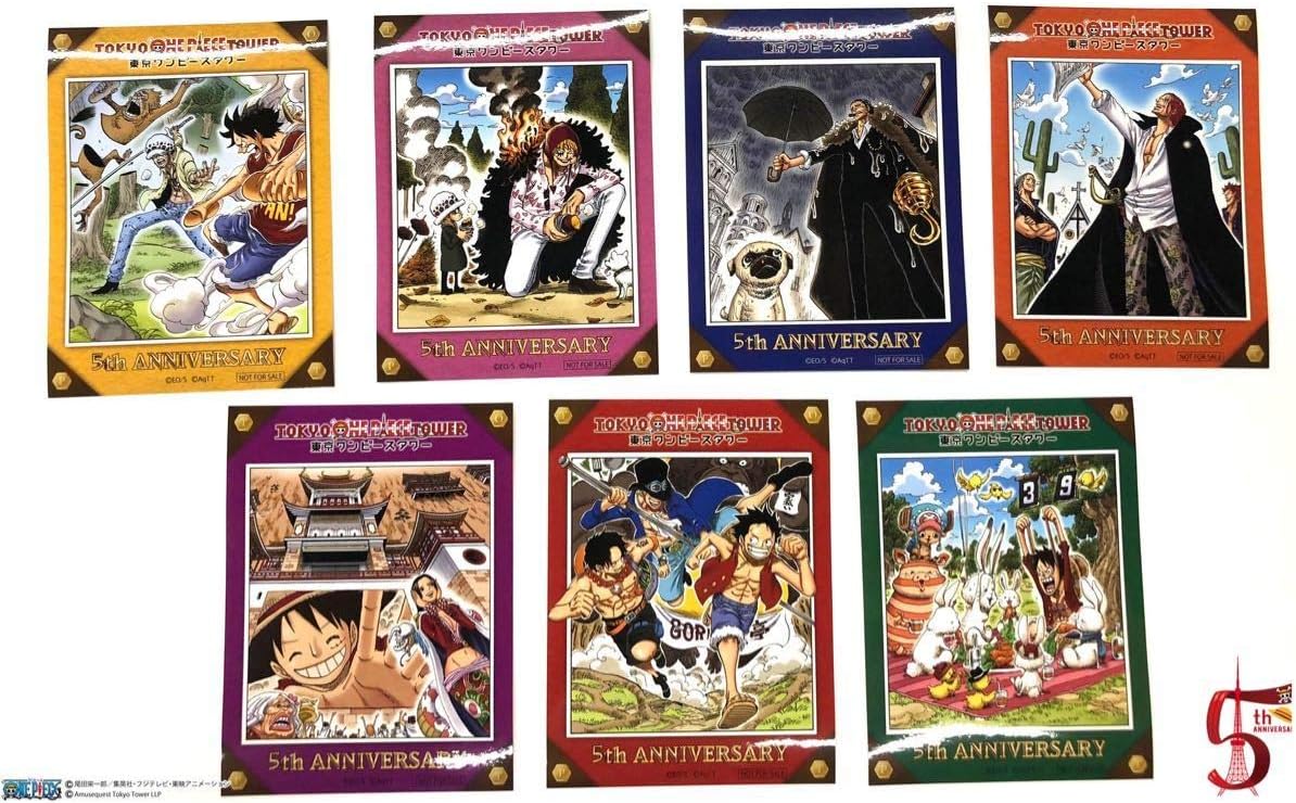 Amazon Co Jp 東京 ワンピース タワー 限定 原作カラー 扉絵 ステッカー 7枚セット 5周年 5th Anniversary 麦わらストア サボ エース ロー ホビー 通販