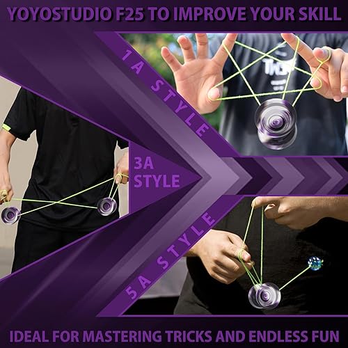 Miniatura 4 de YOYOSTUDIO F25 Trick Yoyo Yoyo profesional sensible para niños de 8 a 12 años, Yo yo que no responde para truco de giro de dedo, yoyo profesional