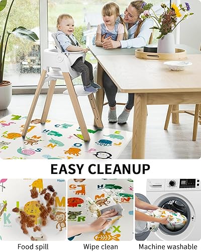 Miniatura 4 de Alfombrilla antisalpicaduras impermeable lavable de 43.3 pulgadas, antideslizante con tapete para salpicaduras para manualidades debajo de la silla