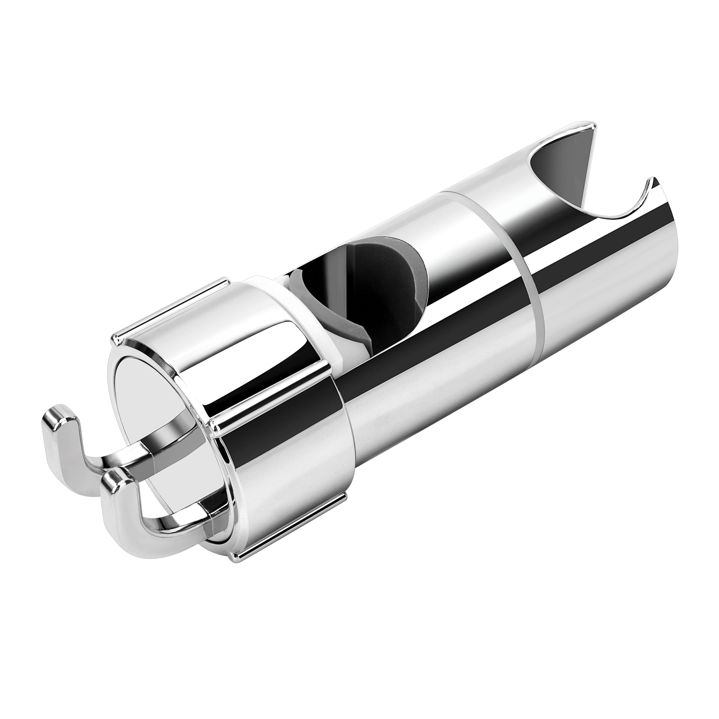 Universale Supporto Soffione Doccia con 2 Ganci, Supporto Doccia per Soffioni Doccia da 16-27 mm, per Soffione Saliscendi a Mano Bagno, Cromata, Argento