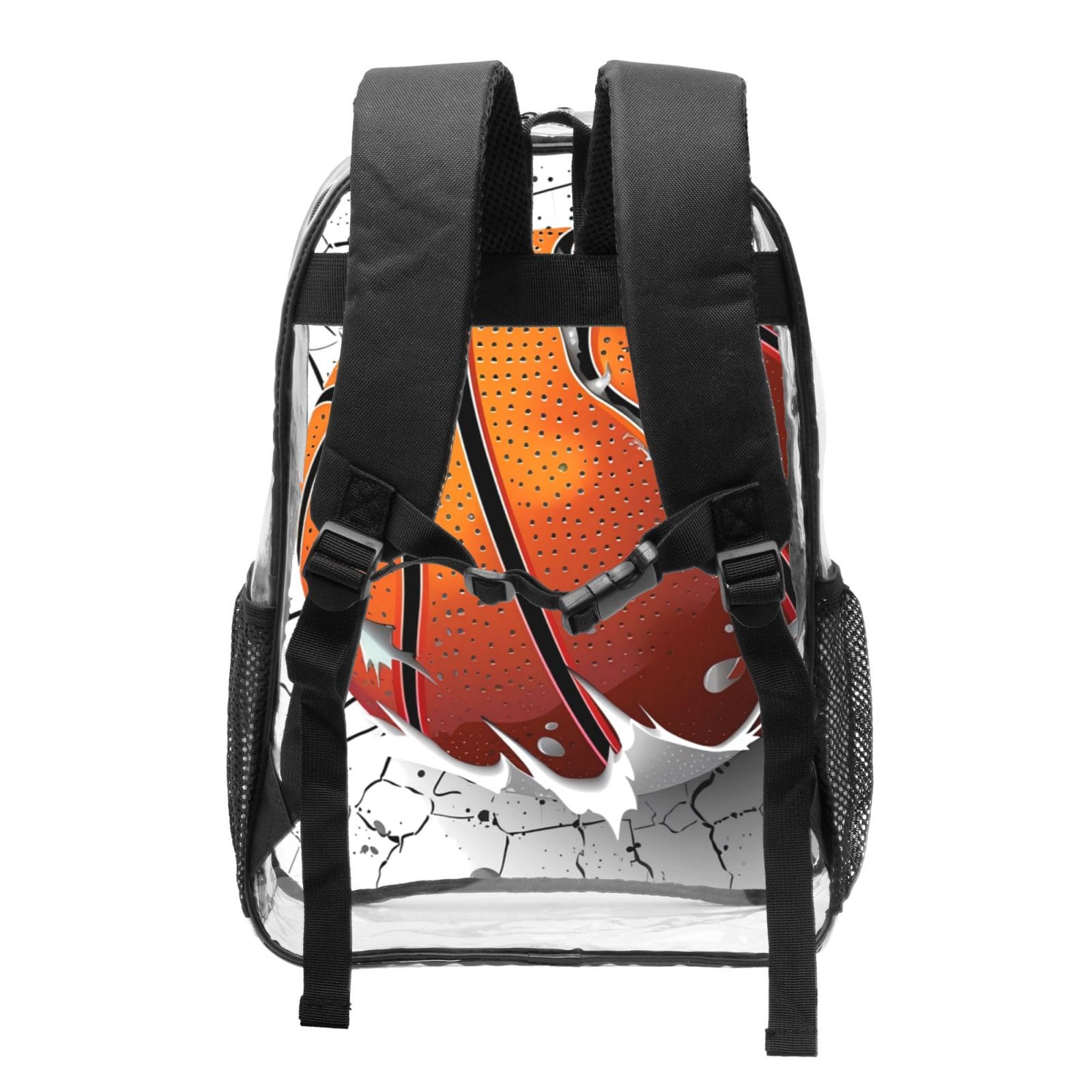 AYCZN Basketball Wall Clear Backpack Heavy Duty PVC Transparent Backpacks for Stadium Events Sport Ball Clear Bag for Women Men