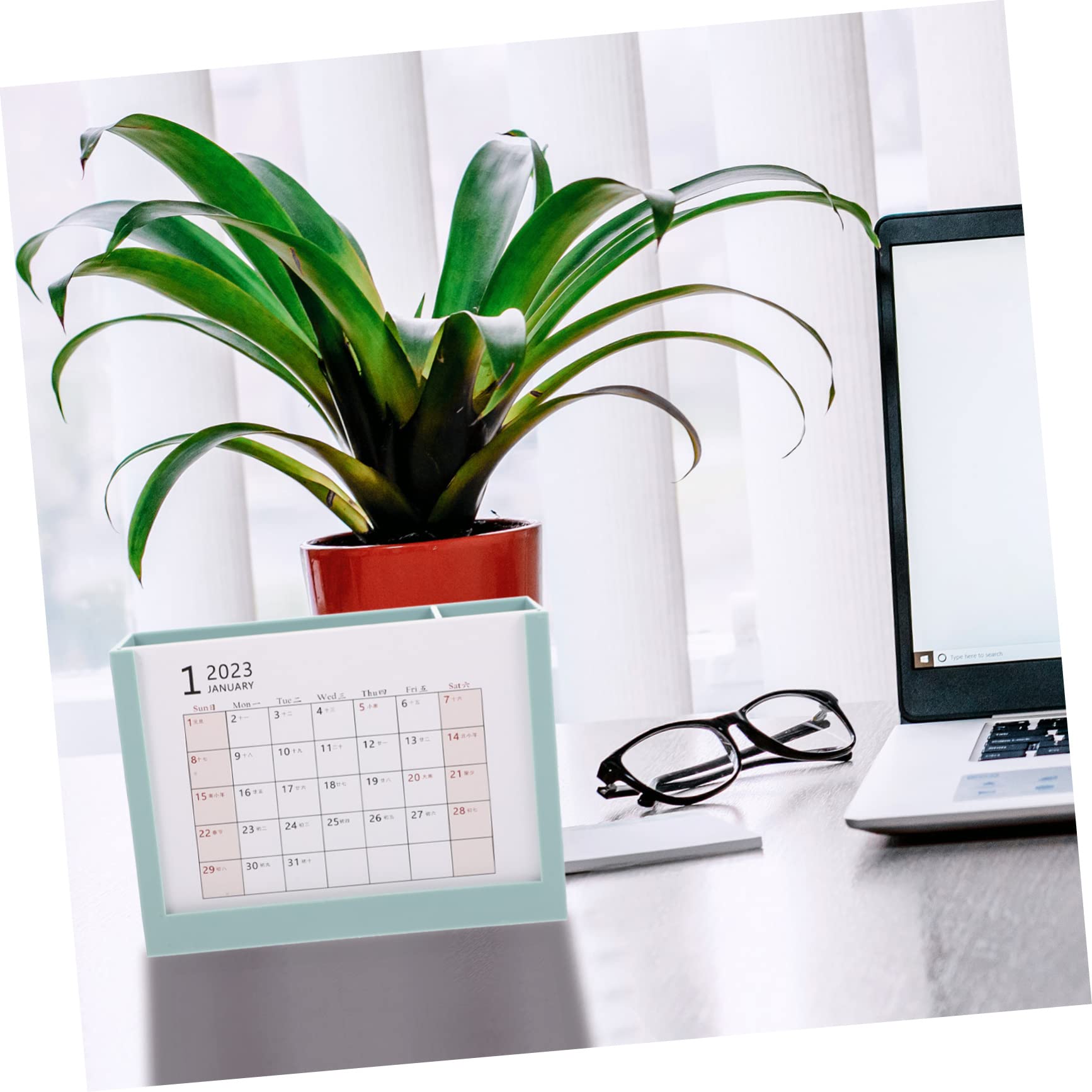 Lurrose 4 Stück 2023 2023 Stifthalter-Tischkalender Schreibtisch-Container die Büro-Schreibtisch-Dekoration storage boxes aufbwahrungs-box kalender einfacher Tischkalender p.s