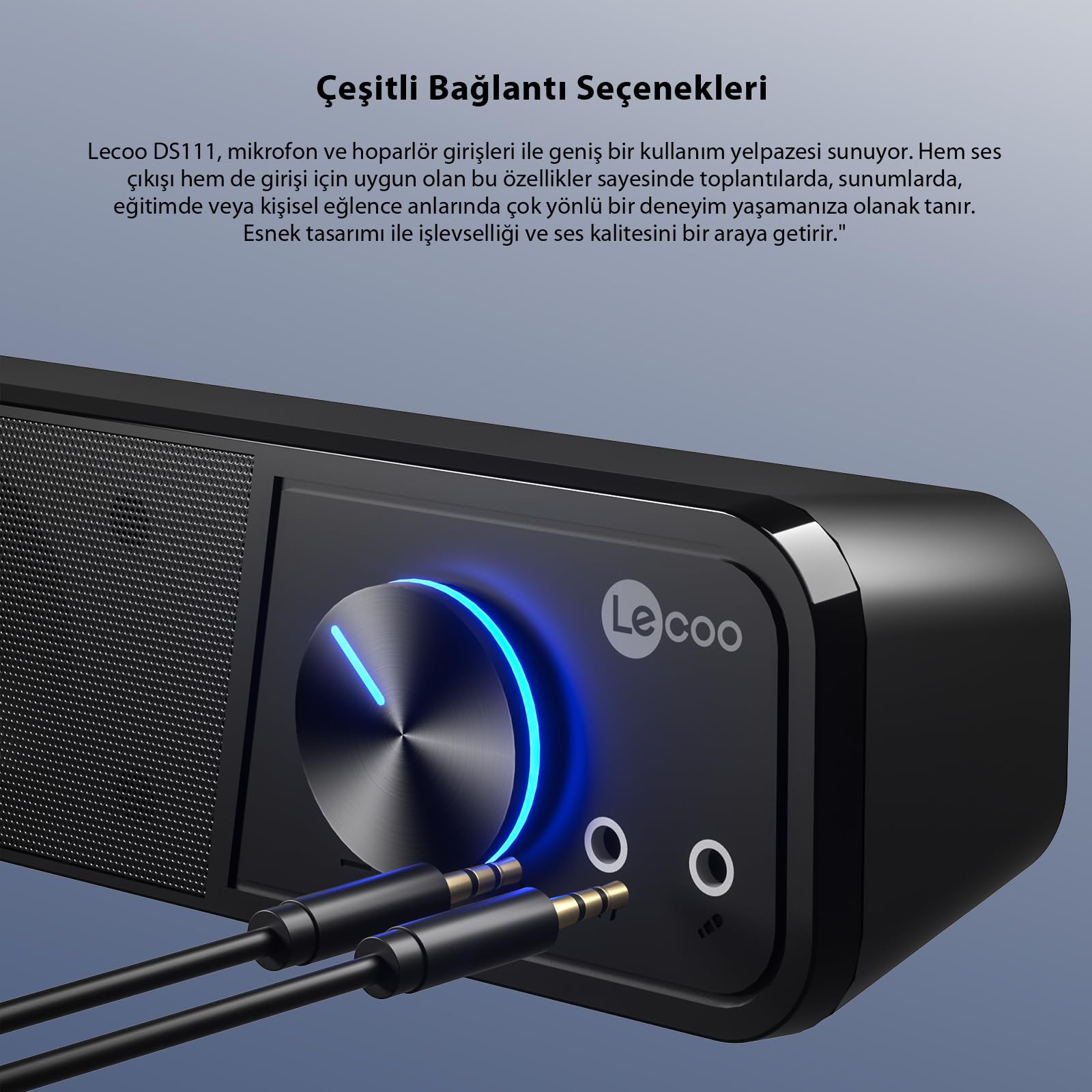 Lecoo DS111 6W Kablolu Hoparlör - USB+3.5mm Jack Bağlantısı