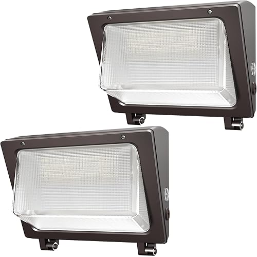 150W LED Wall Pack with Photocell Dusk to Dawn 5000K Waterproof Commercial Outdoor Light Fixture 22500lm 120-277V Equivalent,Energy Save Flood Lights for Building,Yard,Warehouse,Garage-2pack