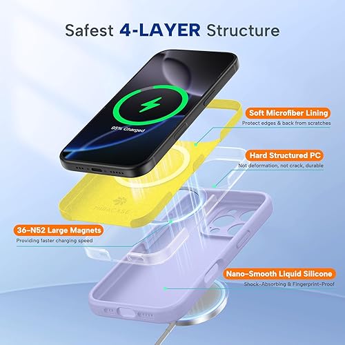 Miniatura 157 de Miracase Funda diseñada para iPhone 13 Pro Max con protector de pantalla, [forro de microfibra suave antiarañazos], funda protectora de silicona