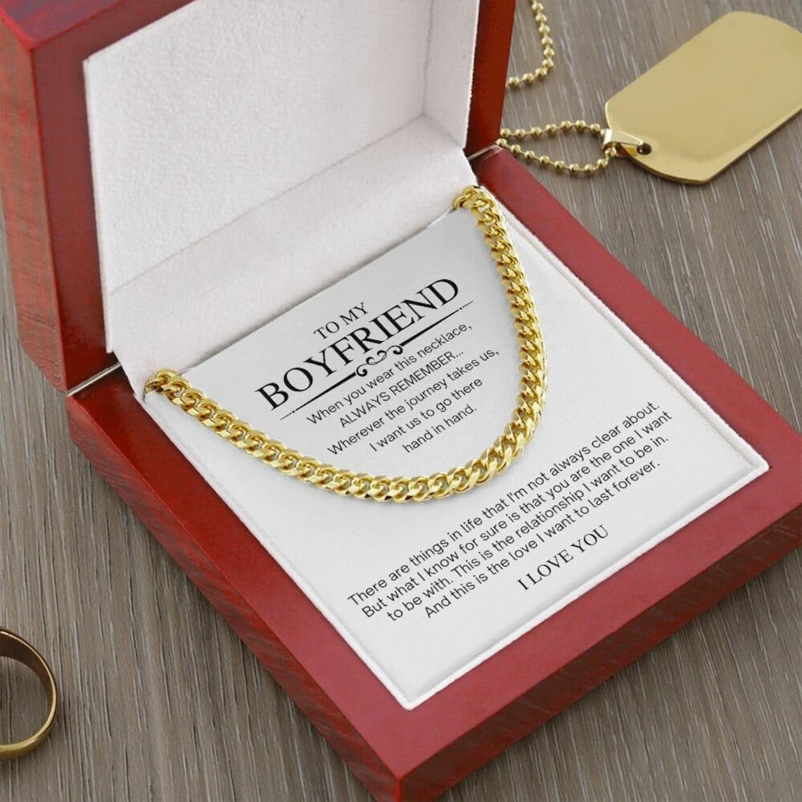 VIRAGIL Cuban Chain Necklace - Promise Necklace for Him, 1 Year for Boyfriend, Valentine's Day & Christmas - Image 7