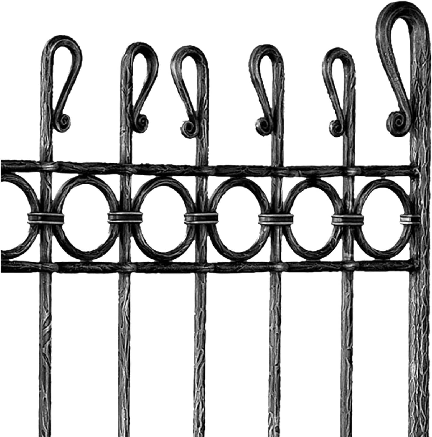 M.P. Metalli Cerchi in ferro battuto per inferriate cancelli recinzioni sezione piatta Set 10 pezzi 14x6 mm h. 100 mm Made in Italy