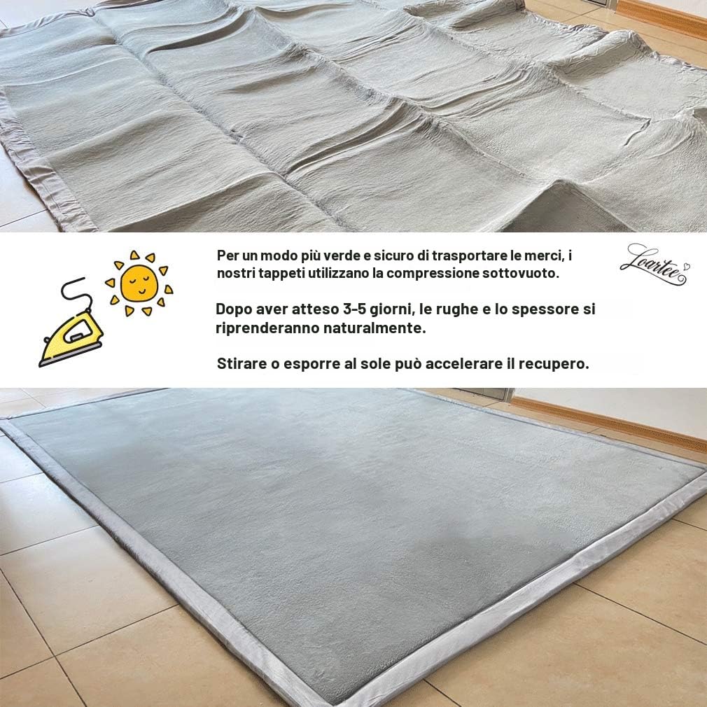 Loartee Coral Velvet Tappetino Area tappeti Gioco Tappetino per Gattonare per la cameretta del Bambino per Bambini, Tappetino da Yoga Esercizio Pads