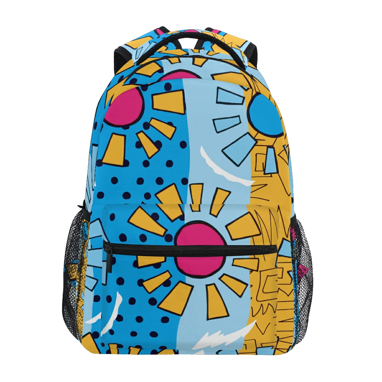 Sac à dos dessin animé avec imprimé soleil et pois géométriques - 8