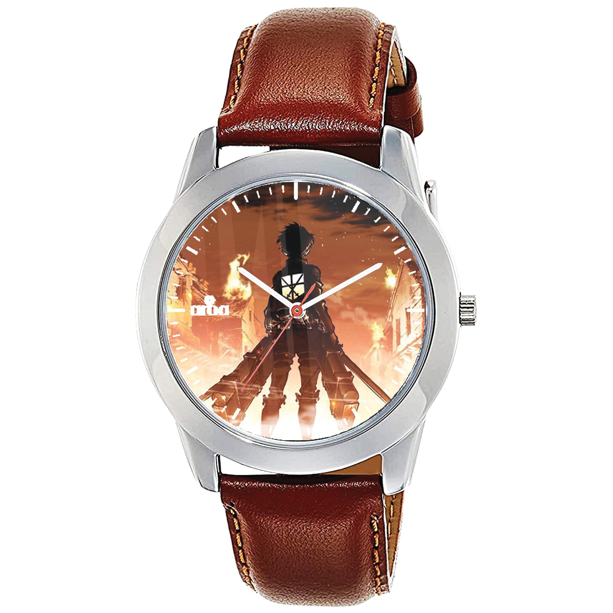 AROA Watch for Men with Eren Yeager Burning City Model :1090 in Steel Metal Type Brown Strap Analog Watch Yellow Dial for Men Stylish Watch for Boys (B0CKHK47RC) Amazon Price History, Amazon Price Tracker