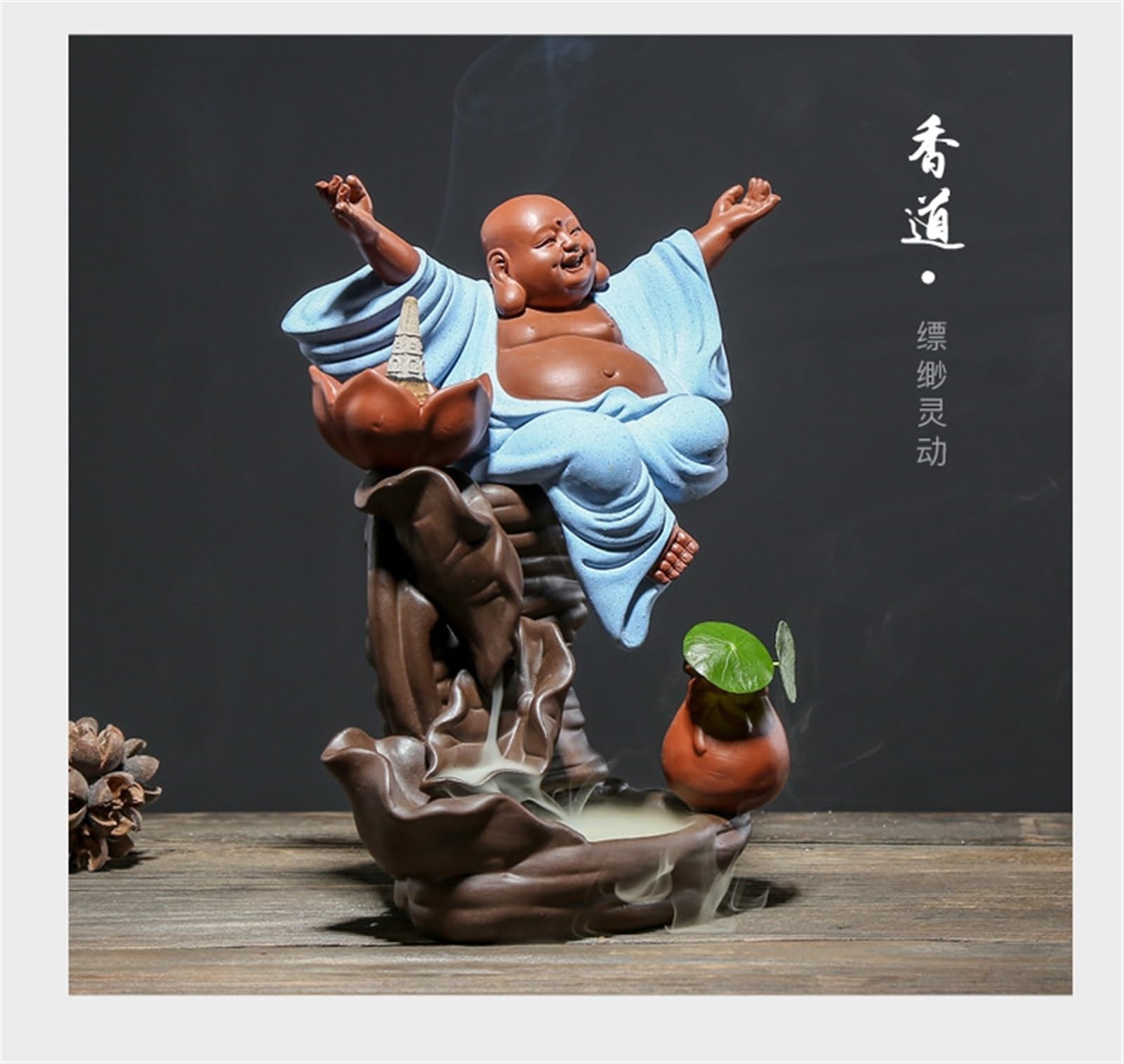 Escultura de Estatua de Buda Quemador de incensario, Adorno Buda la Suerte, Gran Sala Estar, decoración del hogar, Ceremonia té Creativa, Regalo, Estatua