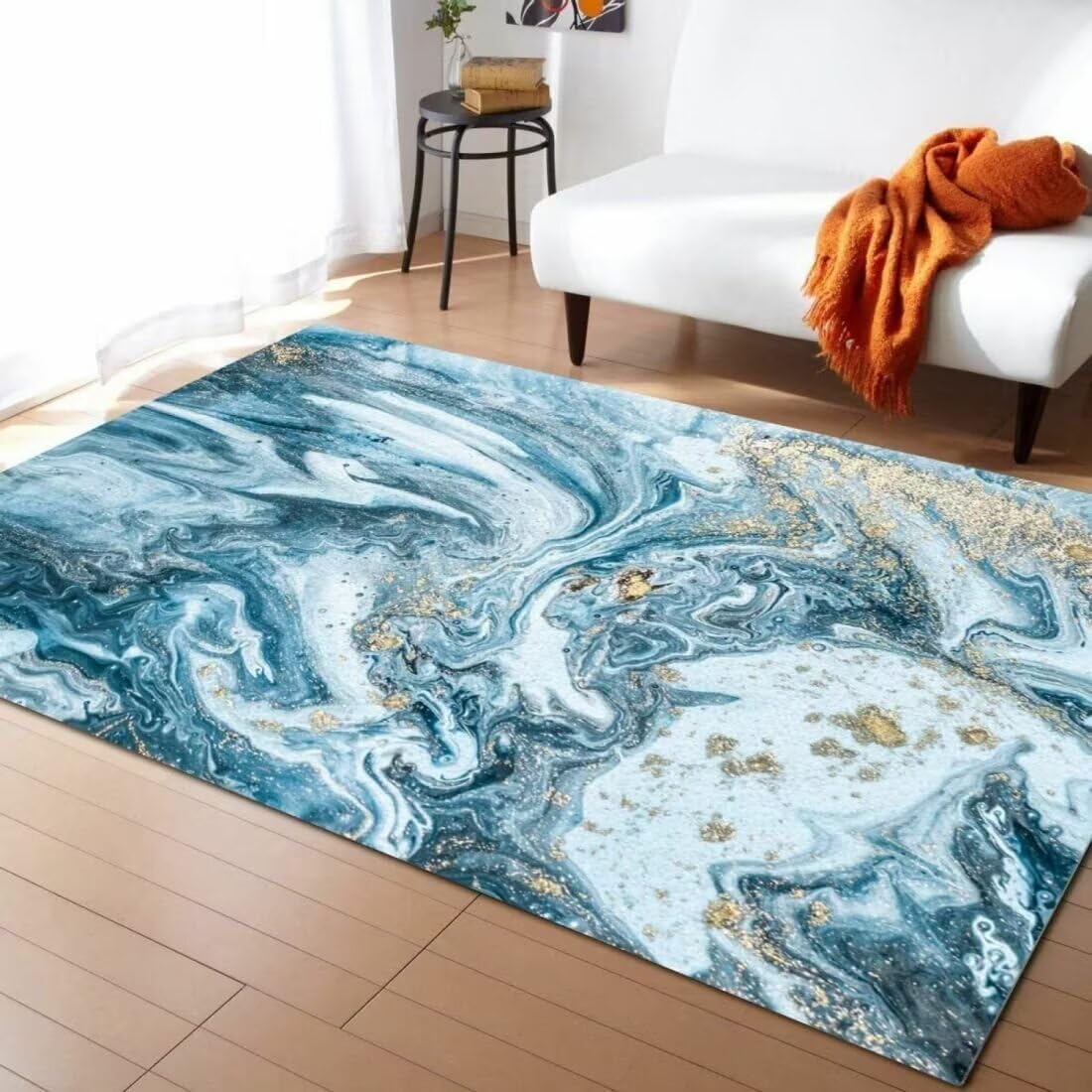 Grand tapis de salon 70X140CM avec moquette intérieur motif ondulé pour décoration moderne
