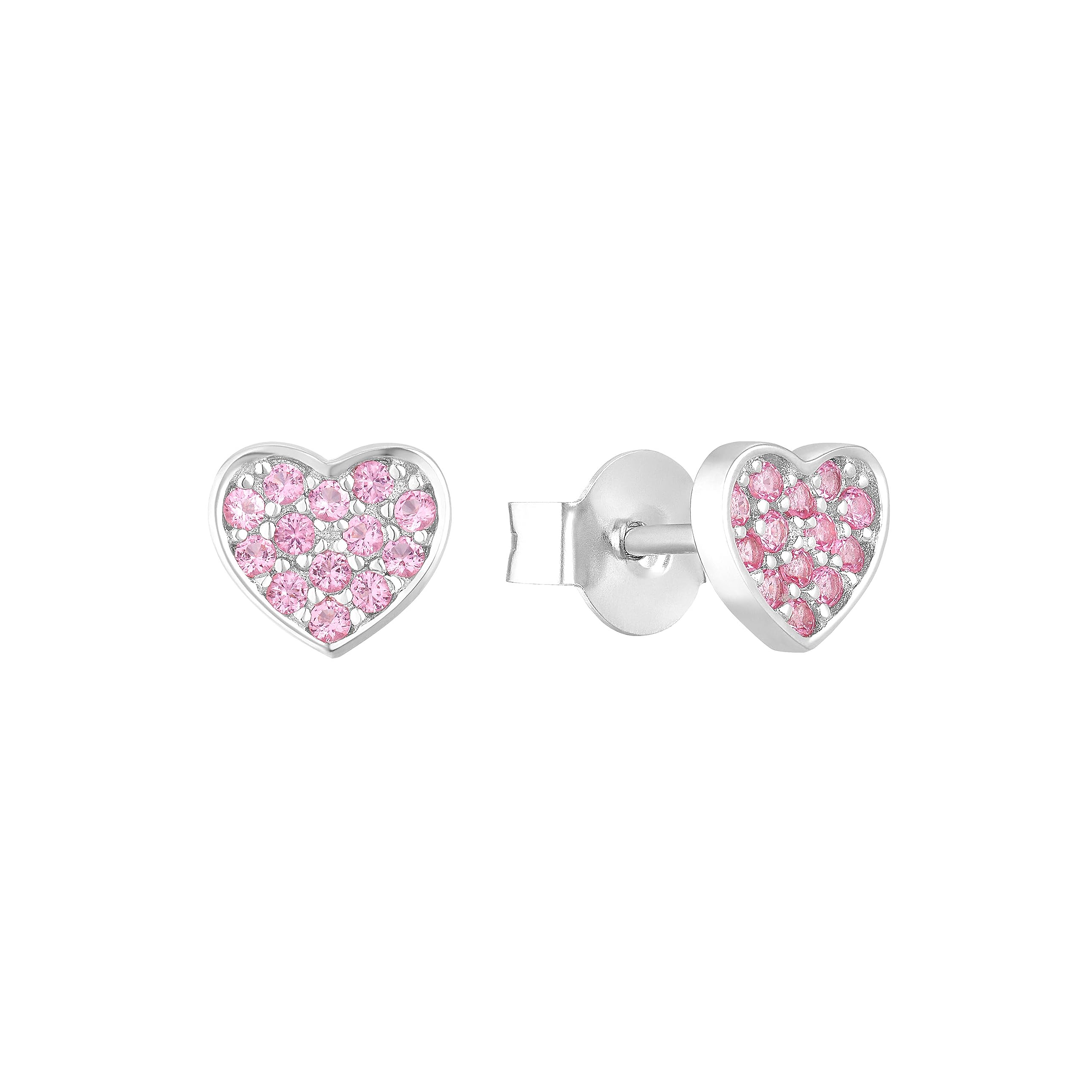 s.Oliver Ohrstecker 925 Sterling Silber Mädchen Kinder Ohrschmuck, mit Zirkonia synth., 0,7 cm, Silber, Herz, Kommt in Schmuck Geschenk Box, 2036821