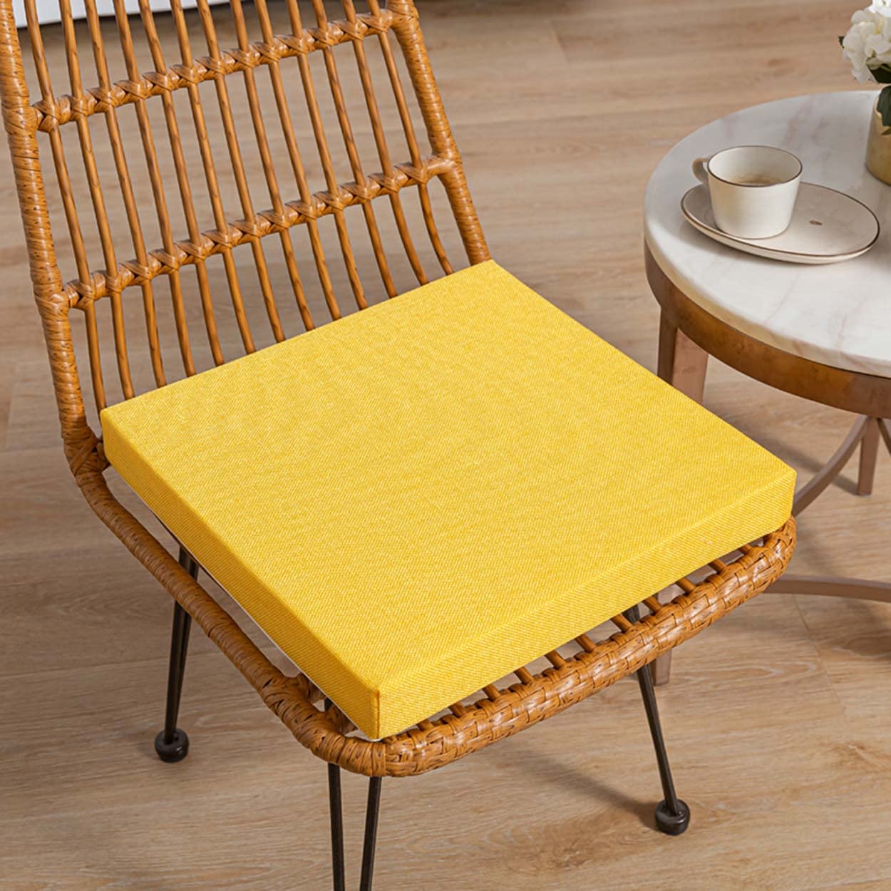 qing yun Garden Chair Cushion Pad,Dining Thick 5/8cm Seat Cushions Chair Pad,Sofa Seat Pad Chair Seat Cushions for Indoor Patio Outdoor (40X40X5CM,Yellow)