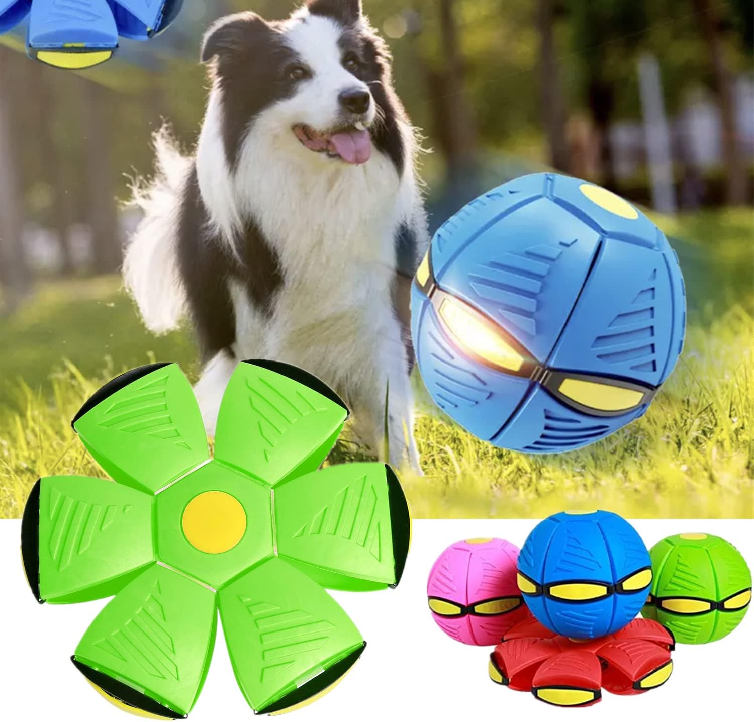 Pet Supplies VEADONS Pet Interactive Toy Flying Saucer Ball,2023 New Flying Saucer Dog Toy