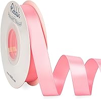 Vista 33 de Ribbli - Cinta de satén roja de doble cara, 1 pulgada x 25 yardas, cinta de tela para uso en ramo de lazos, envoltura de regalo de Navidad, arreglo
