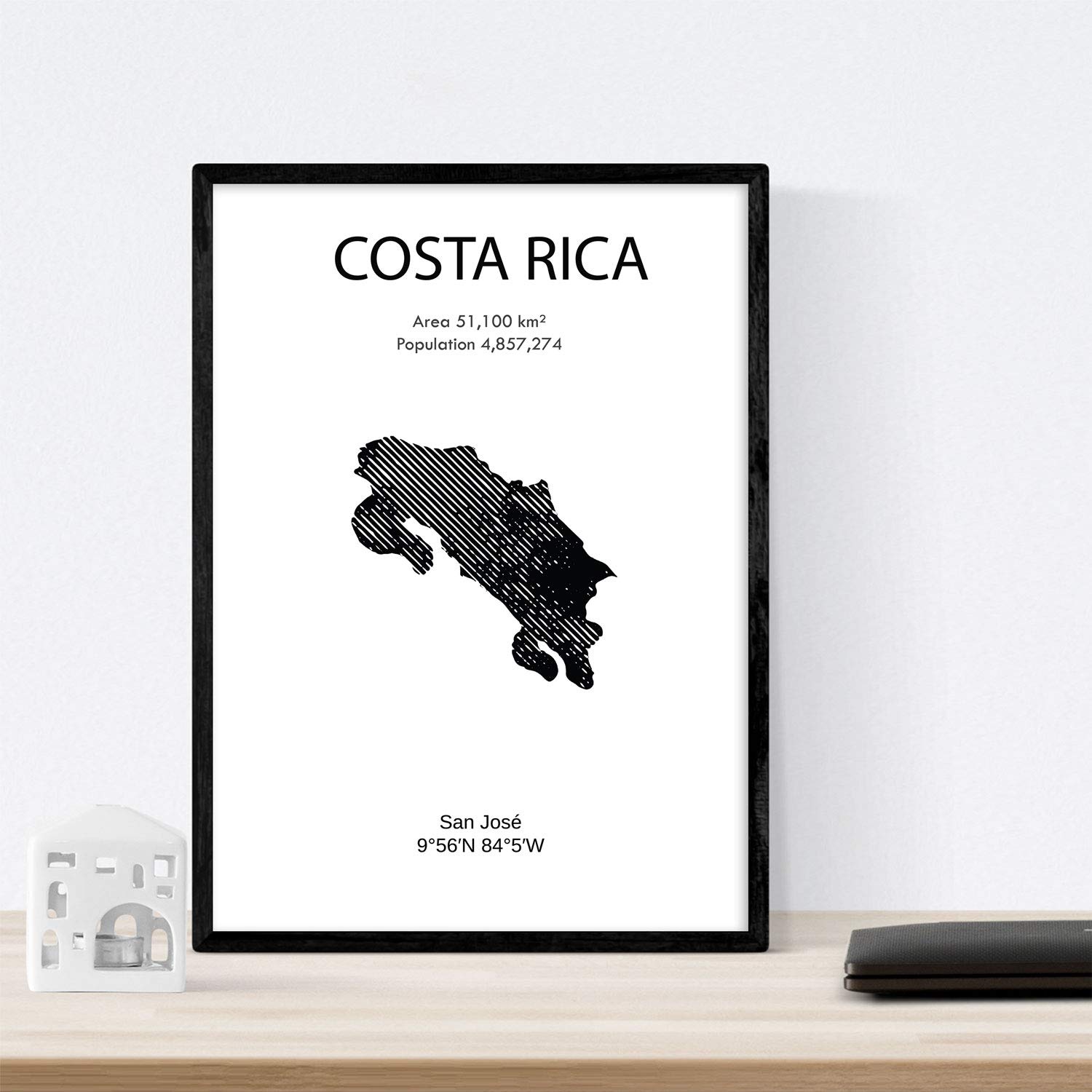 Nacnic Poster of Costa Rica. Sheets of countries and continents. A4 size, 29.7L x 21W cm - Image 3