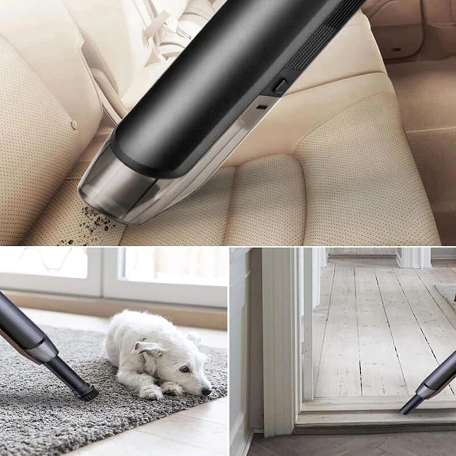 Aspiradora portátil de Mano, práctica aspiradora para el hogar y el Coche, Plumero de 13000Pa, succión Fuerte, Mini Limpieza de Escritorio, con Cable
