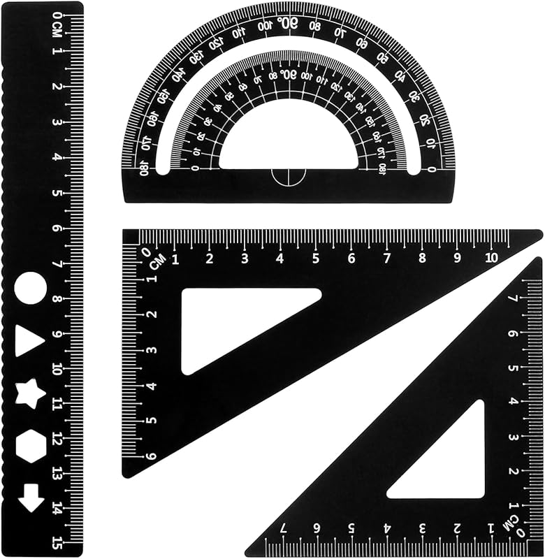 Ensemble de Règles d'Échelle pour Architectes en Métal - 4 Pièces Kit de Dessin Technique, Outils de