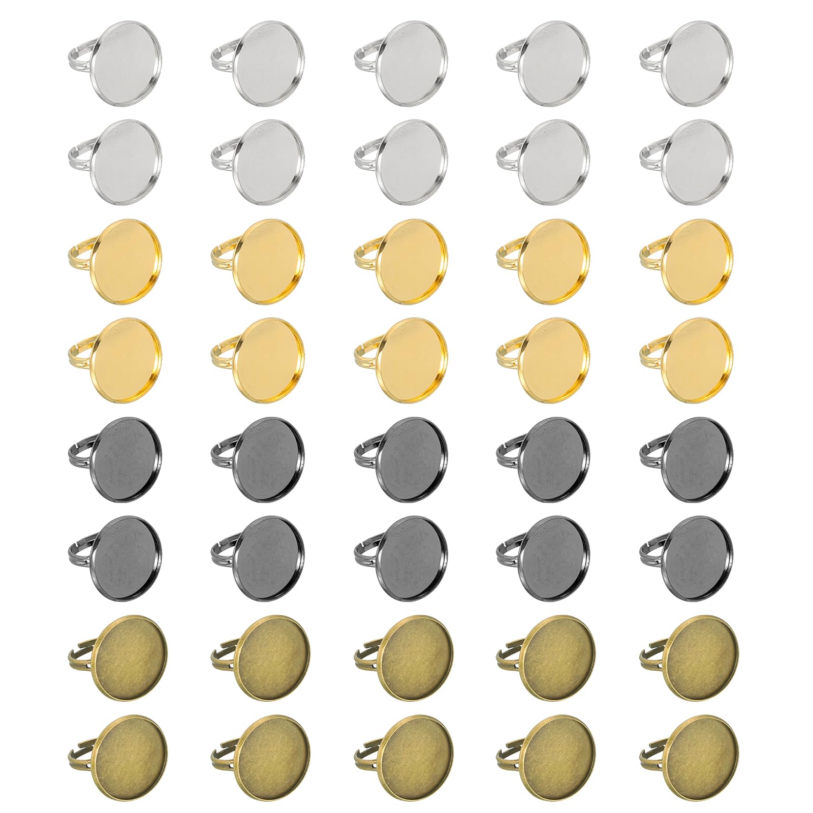 Bandeja de bisel plano de 20 mm para fijar cabujones sin que se caigan tus diseños DIY 1