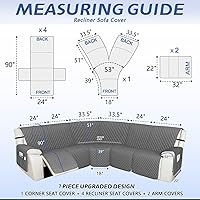 Vista 2 de Arfntevss - Fundas de sofá seccional reclinable 100% impermeables en forma de L, funda de sofá para sofá seccional reclinable en forma de L, juego