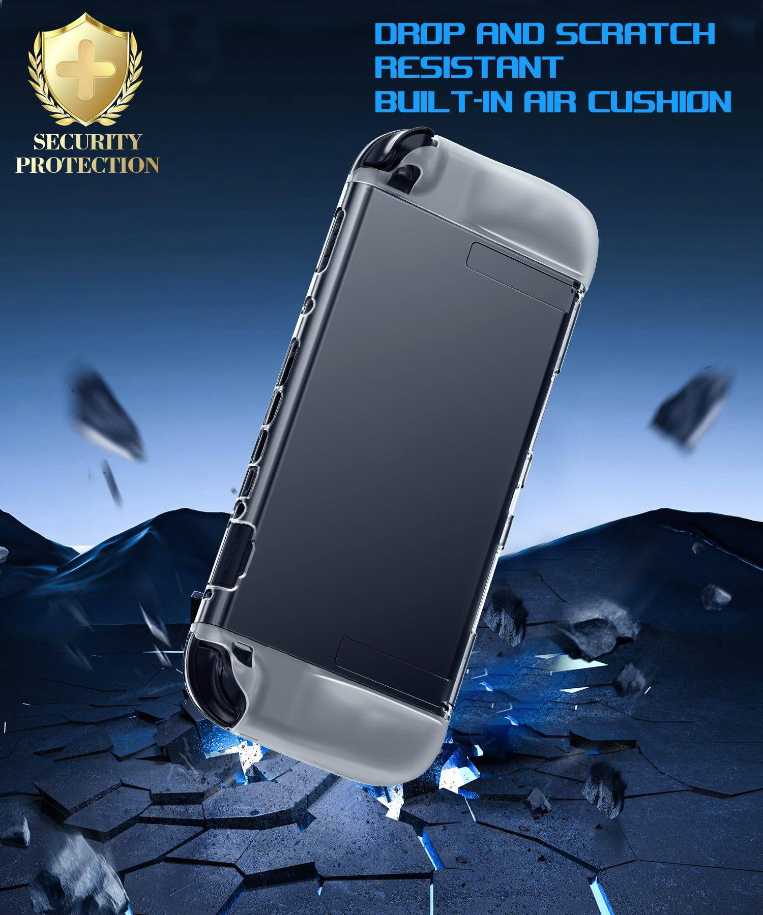 Teyomi Transparent Hülle Kompatibel mit Nintendo Switch 2, Case für Nintendo Switch 2, Hard PC Dockable Schutzhülle für Switch 2 and Soft TPU Joy-Con Griff Cover, 8 Stück Joystick Kappen (Clear)
