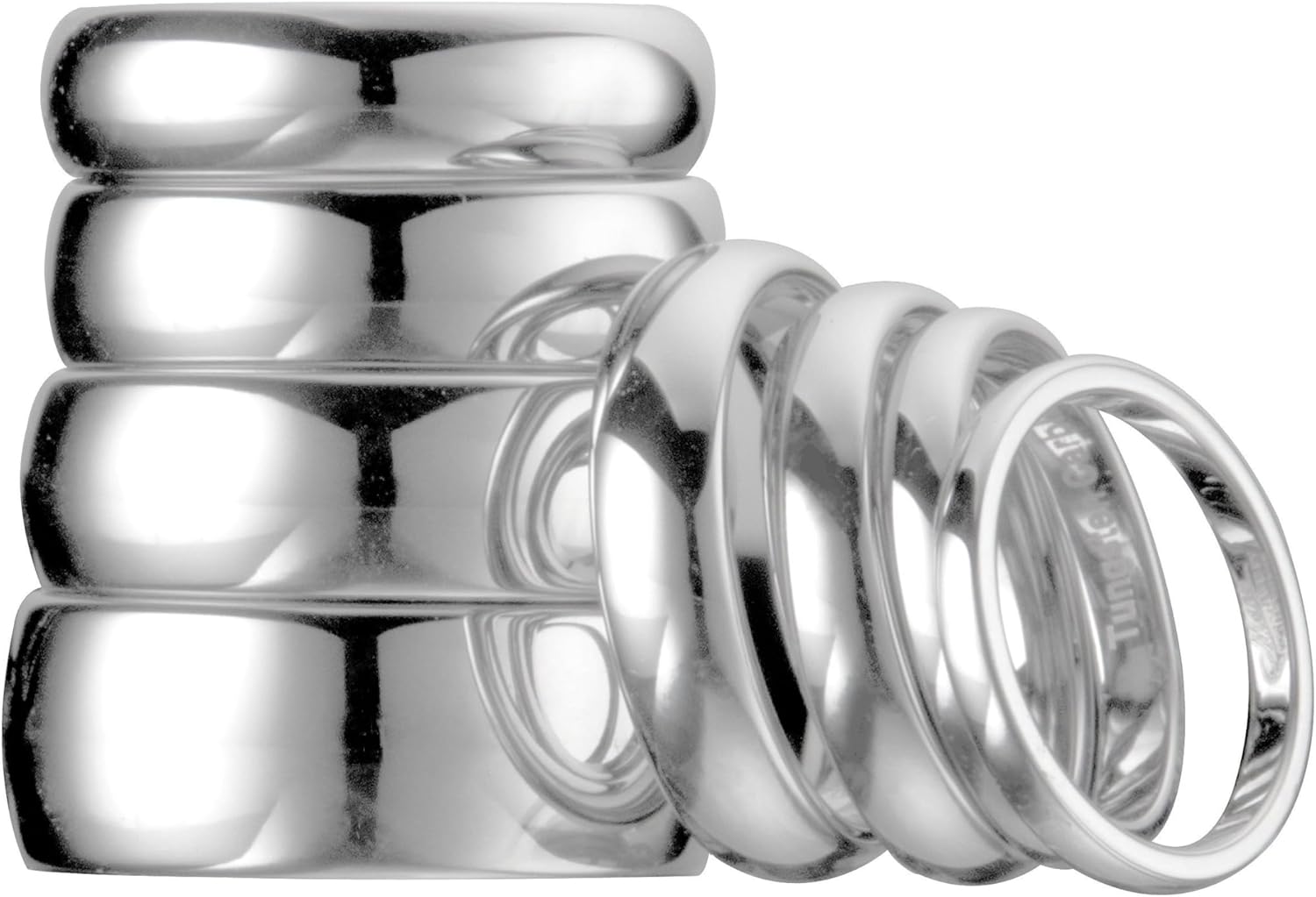 2mm to 10mm Tungsten Carbide Classic Wedding Ring Polished Band