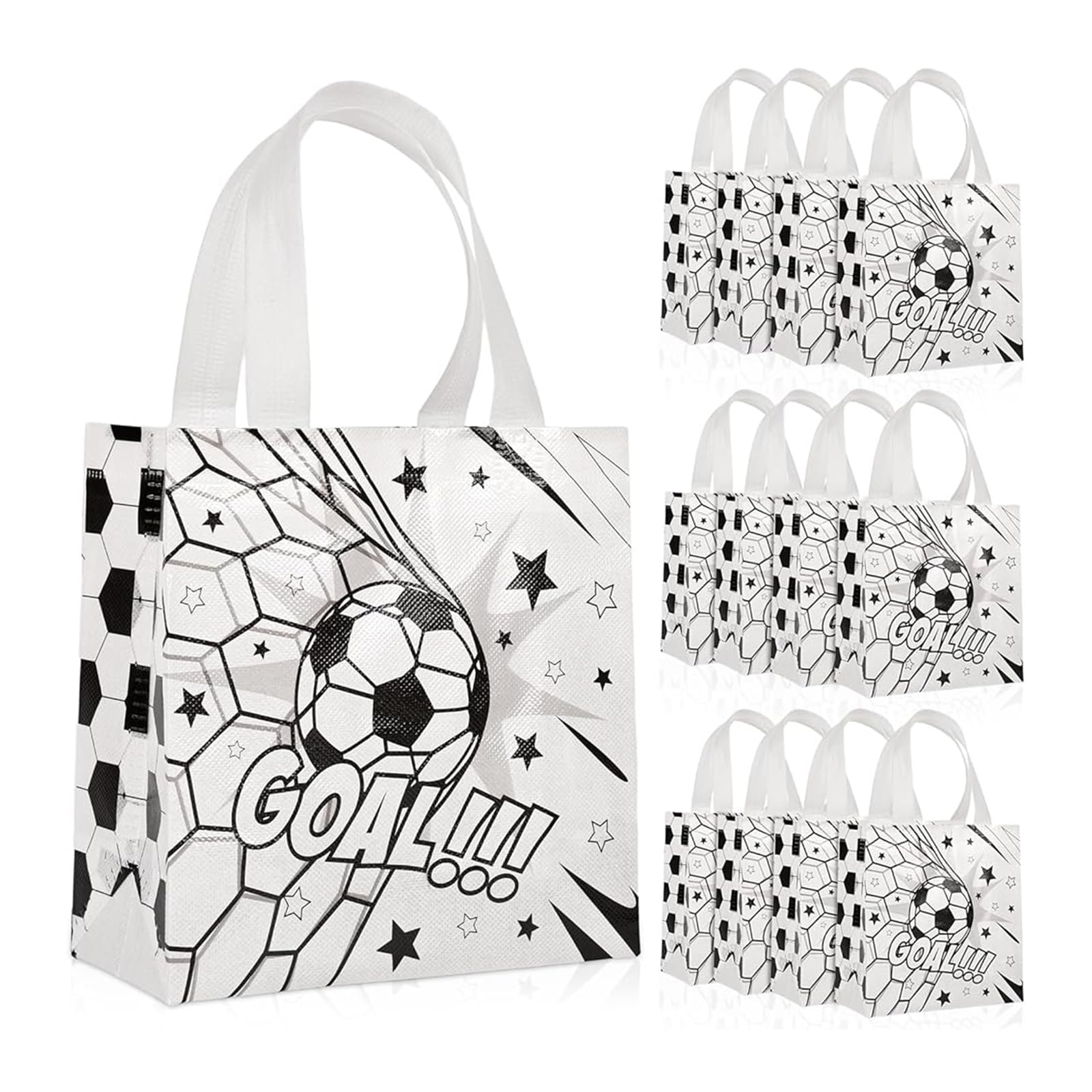 Tapufitil 12-Pack Football Gift Bags Reusable Party Favour Bags For Children Birthday Sports Theme Party