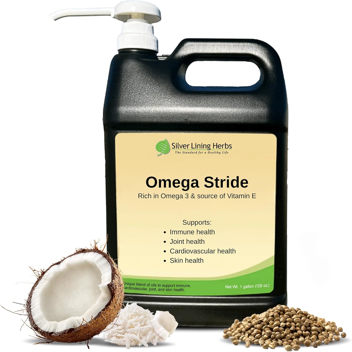 Silver Lining Herbs Omega Stride - Horse Supplements for Joint Support, Immune System & Cardiovascular Health - Rich Source of Omega 3, Vitamin E & Essential Oil for Horses - 1 Gallon