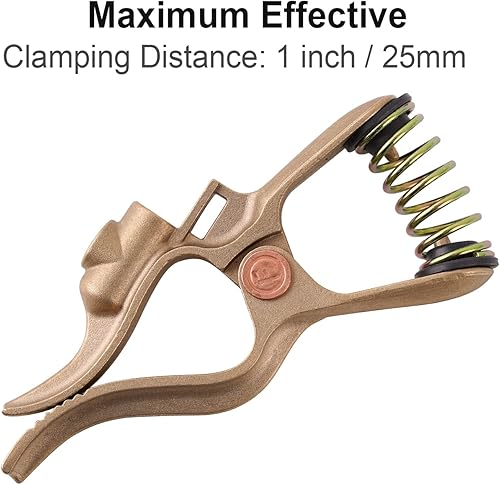 Miniatura 5 de Welding Knight Abrazadera de tierra de soldadura estilo T, abrazadera de tierra de latón de 300 amperios para aplicaciones de soldadura - Soldador