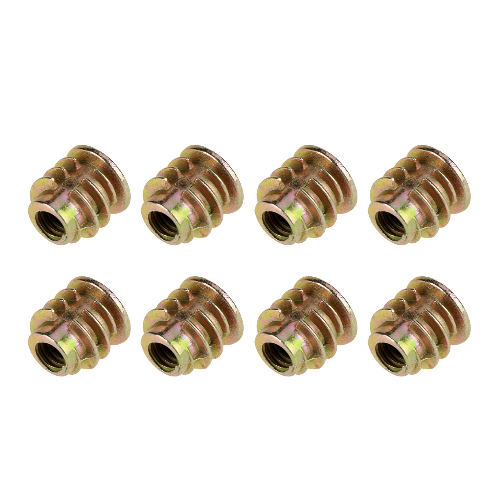 50 Pezzi Boccole Filettate per Legno, M4 x 8 mm Inserti Filettati Esagonali in Lega di Zinco per Mobili
