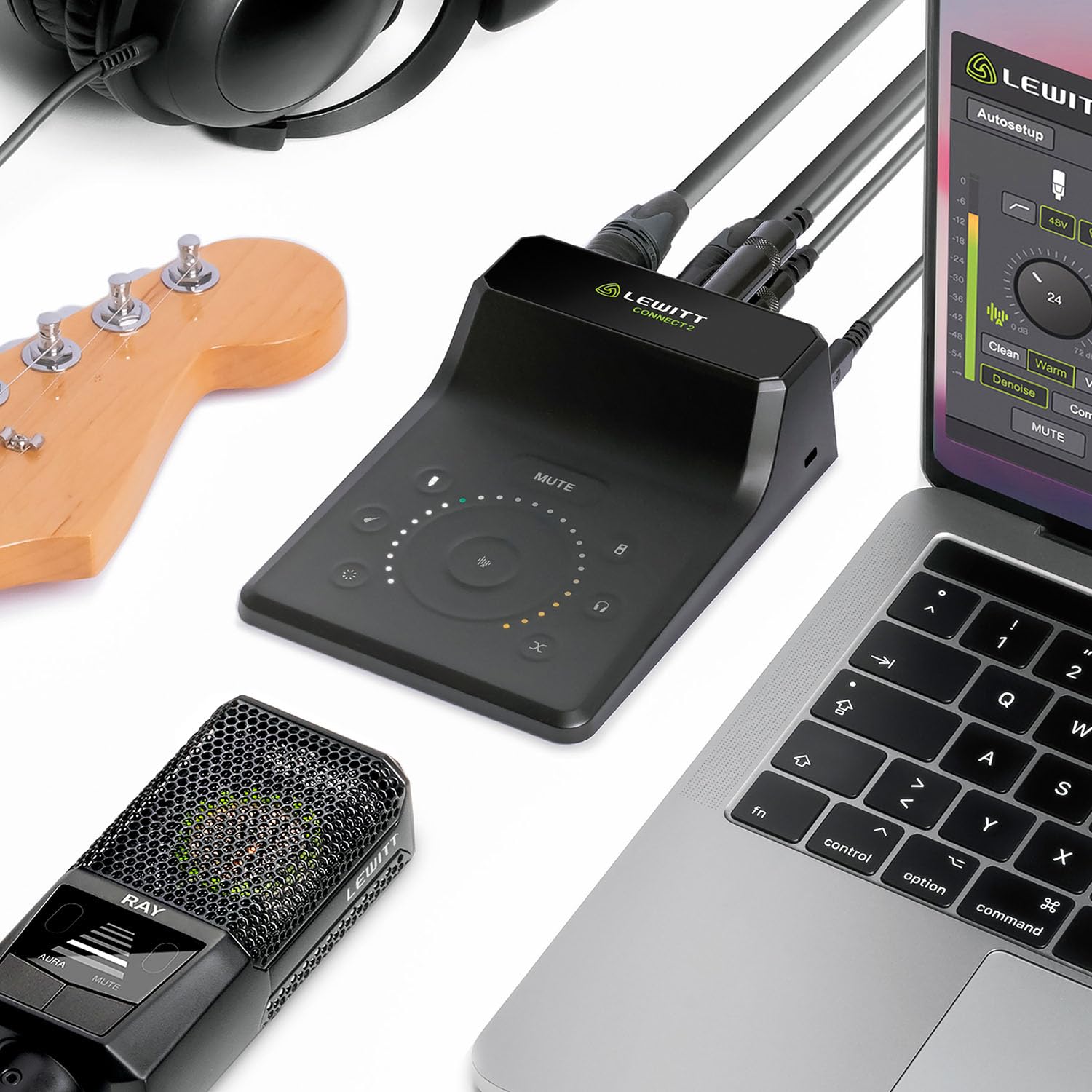 CONNECT 2 - Das benutzerfreundlichste Audio-Interface mit XLR- und Hi-Z-Eingang - Sensationeller Sound mit nur wenigen Klicks - Autosetup, Clipguard, Compressor, Denoiser - 3 Preamp-Sounds
