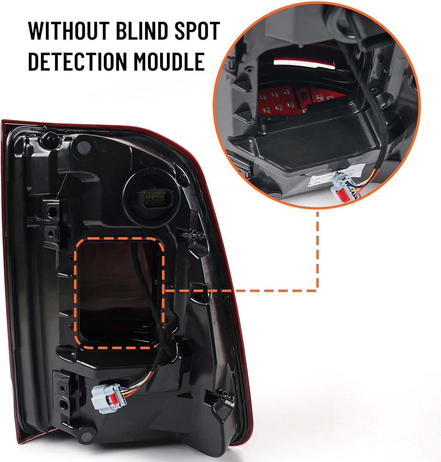 FIONE LH Tail Light Assembly Compatible with Dodge Ram 2019-2023 Rear Lamps Blind Spot Module Can Be Installed Left Driver Side Rear Light CH2800217