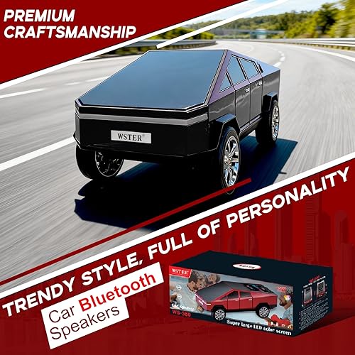 Miniatura 2 de Futuristic Shapes - Altavoz Bluetooth para camión con pantalla LED - TWS estéreo, radio FM, reproducción USBTF, faros LED, micrófono integrado,