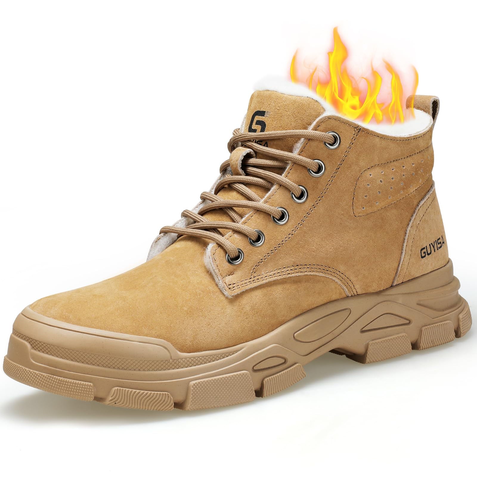 Steel Toe Boots for Men Indestructible Steel Toe Shoes Breathable High Top Work Boots for Men Lightweight Safety Shoes Non Slip Work Shoes Industry Construction Safety Boots