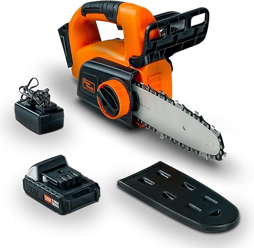 SuperHandy Mini motosierra eléctrica inalámbrica de 8 pulgadas 20 V 2.0 Ah ligero árbol de madera corte forestal paisajismo