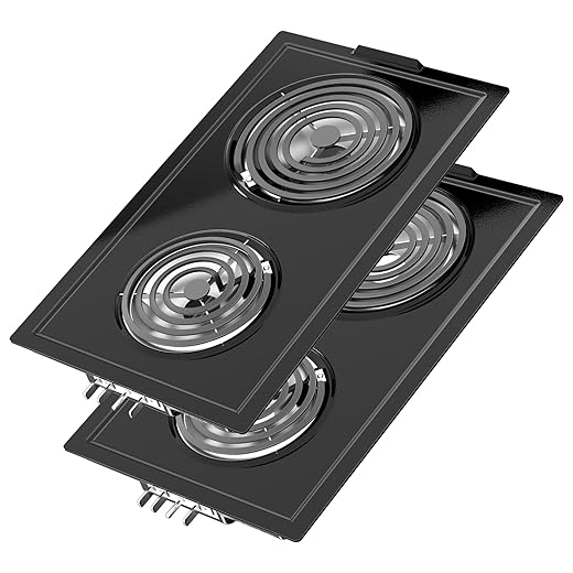 [2 PACK] Upgraded JEA7000ADBA Coil Element Cartridge Compatible with Jenn Air Cooktop Replacement Parts JEA7000ADB Range Stove Cartridge Kenmore Whirlpool Electric Burner Cartridge With Drip Pans
