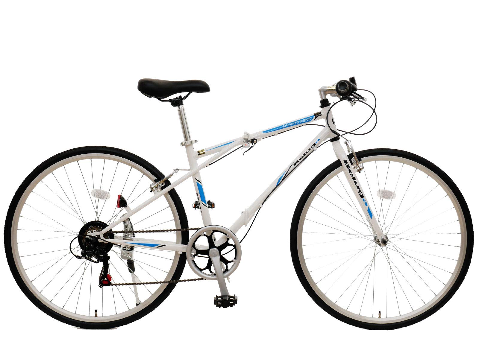 Supremeシール付き 折りたたみ自転車 ホワイト Amazon | チャリンクス クロスバイク 折りたたみ自転車 約14kg