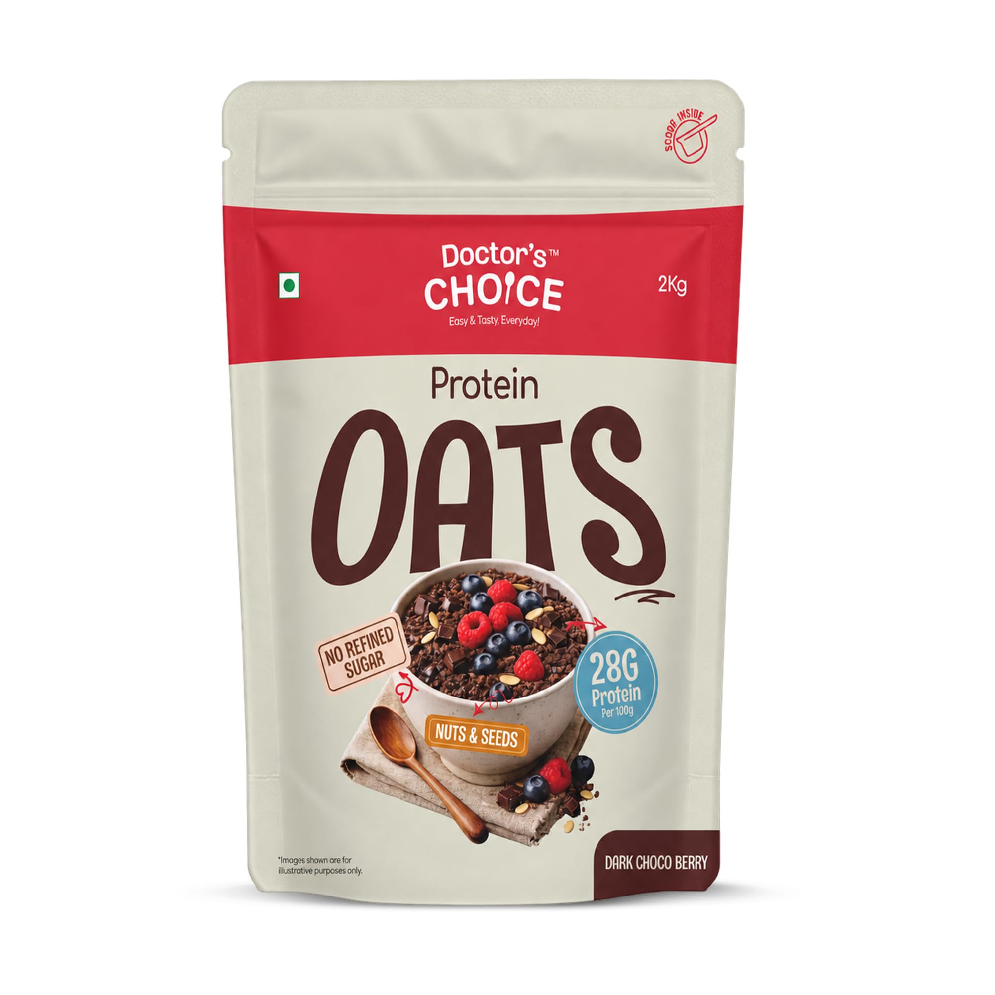 DOCTORS CHOICE Oats, High Protein Oats, 27g Pure Protein Breakfast Cer