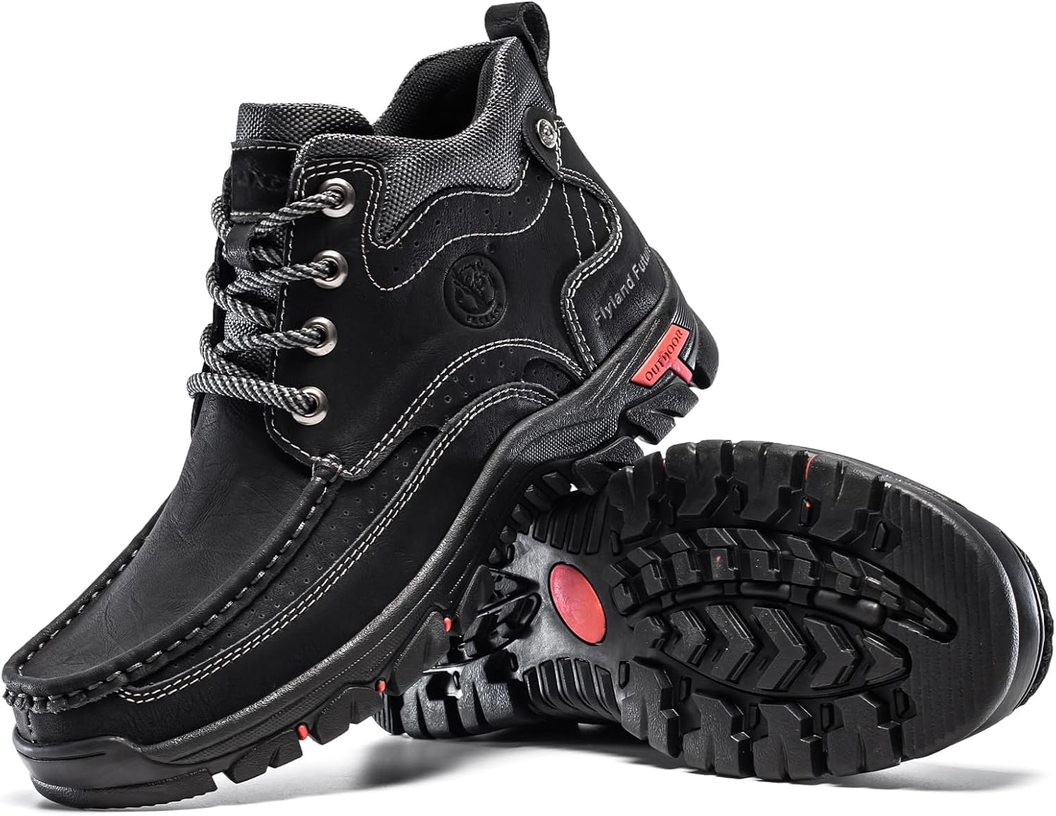 FLYLAND Men's Casual Boots Vintage Leather Ankle Dress Boot Chukka Boots Mid Top Non-Slip Driving Walking Shoes - Image 5