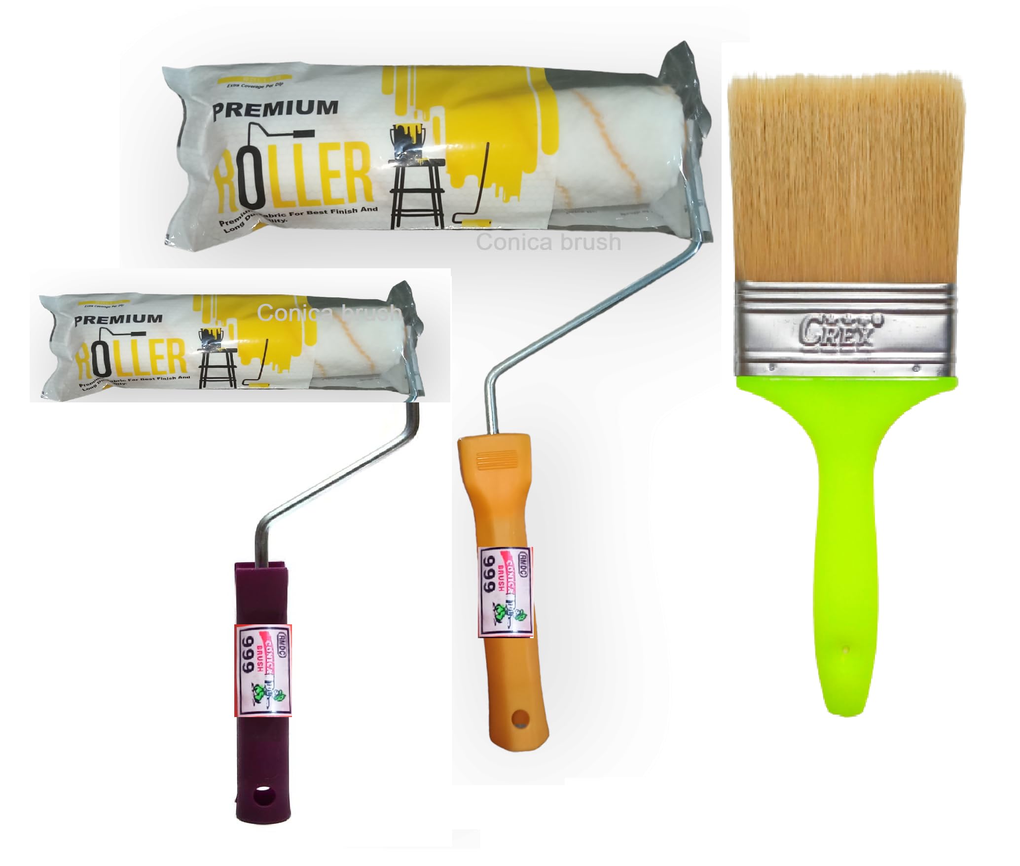Conica 9 Inch Cotton 6 Inch Foam and 2 Inch Paint Brush for Wall Painting Oil Painting Enamel Painting Canvas Painting Water Based Painting and Cleaning(Pack of 3) (B0CH9WX3FT) Amazon Price History, Amazon Price Tracker