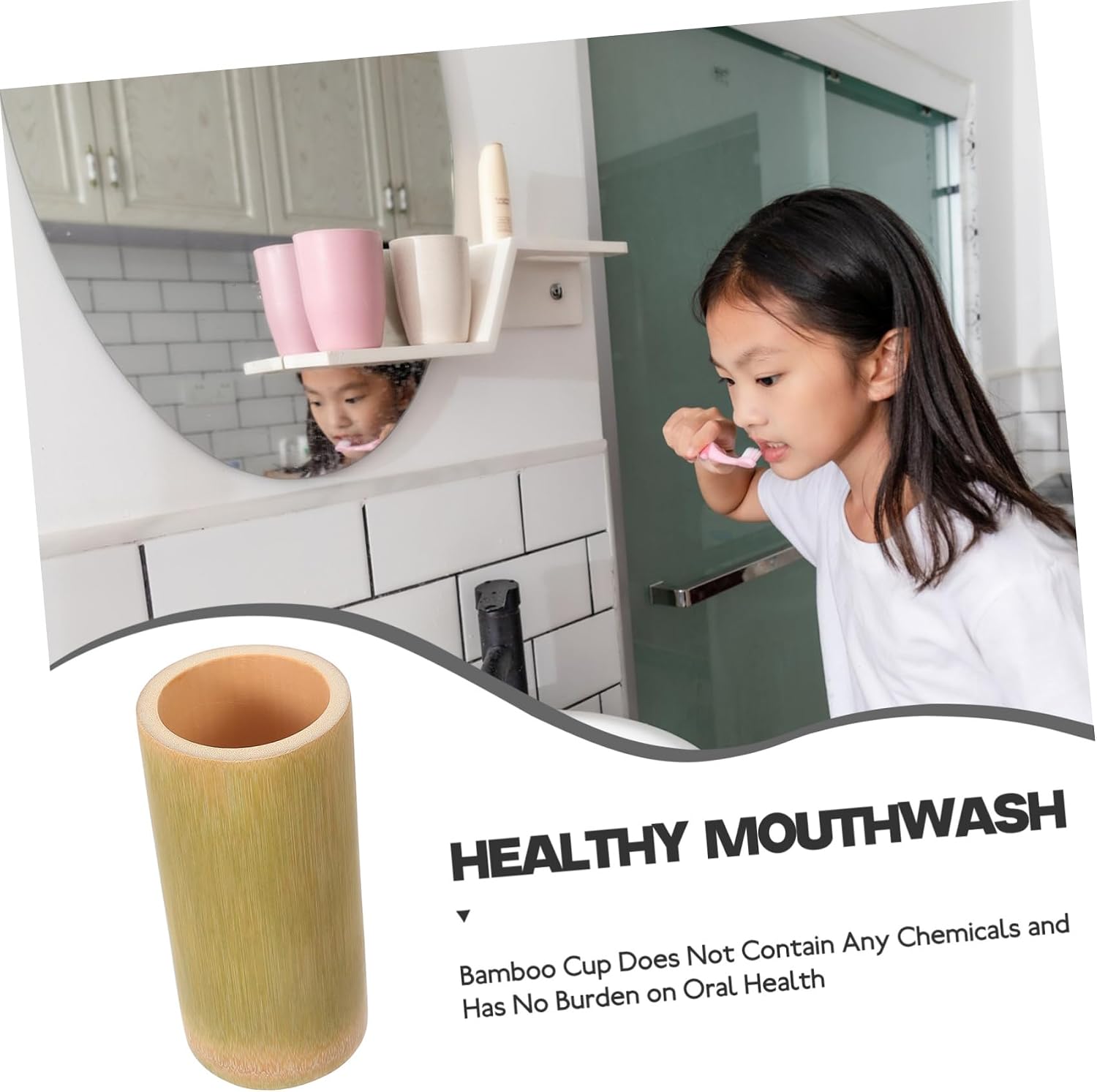 Toothbrush Holder Cup Reusable Unbreakable Mouthwash Cup for Bathroom and Kitchen Design Space-Saving Height