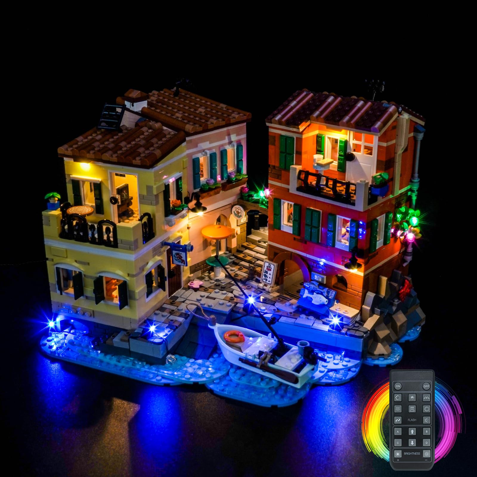 Remote Control Led Light Set Compatible with Lego Italian Riviera 21359 (No Model)