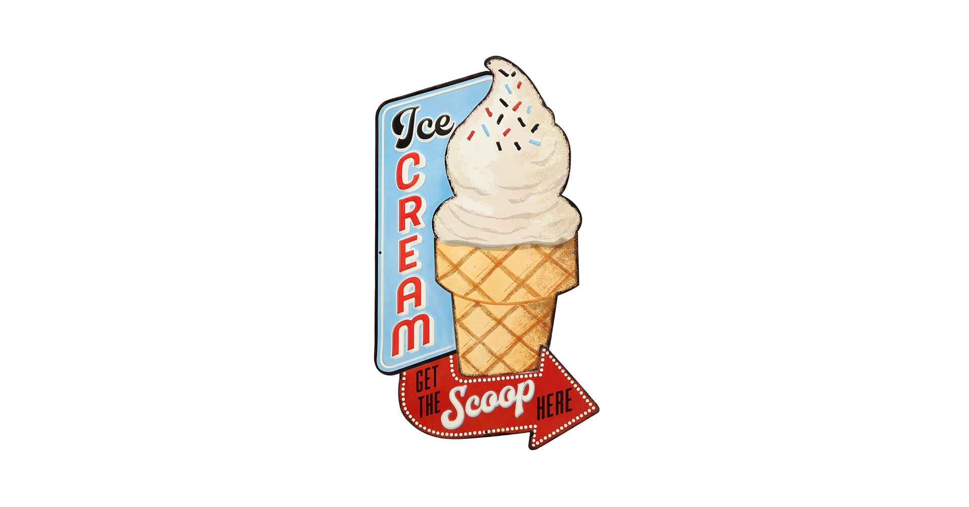 Amazon.com: Ice Cream Get the Scoop Here Embossed Metal Sign