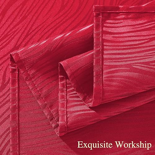 Miniatura 7 de MATIRUG Mantel rectangular de jacquard rojo de 52 x 70 pulgadas, texturizado sólido a prueba de derrames, resistente a las arrugas, peso pesado,